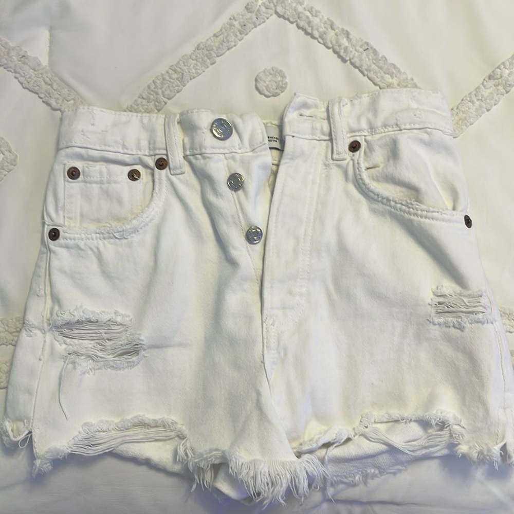 Zara high waisted white Jean shorts